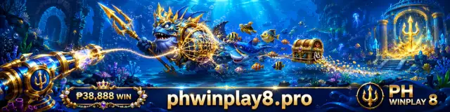 PHWIN fishing game room banner with moving underwater targets