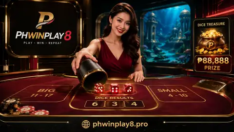 A card crossing the sapphire PHWIN table as the dealer gestures across the live casino layout
